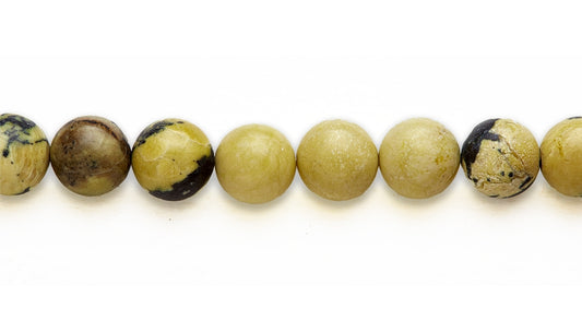 16 inch 14 M.M. Yellow Turquiose Round Beads