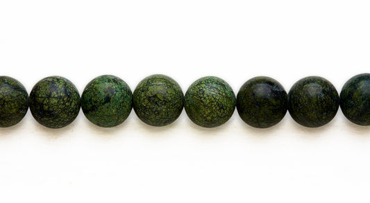 16 inch 14 M.M. Green Turquiose Jasper Round Beads