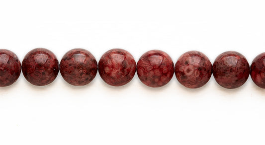 16 inch 14 M.M. Pink Ocean Fossil Jasper (D) Round Beads