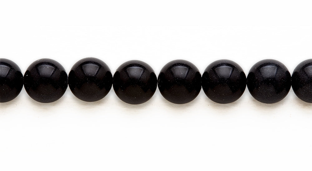 16 inch 14 M.M. Black Jasper Round Beads