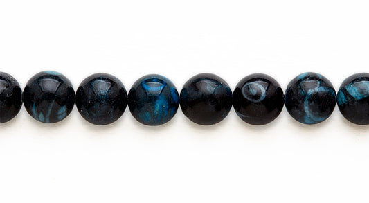 16 inch 14 M.M. Blue Bull Eye Jasper (D) Round Beads