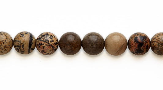 16 inch 14 M.M. Paint Brush Jasper Round Beads
