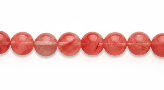 16 inch 14 M.M. Cherry Quartz Round Beads
