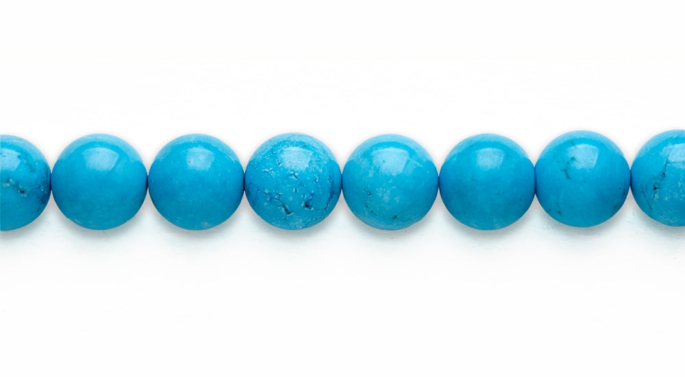 16 inch 14 M.M. Magnesite Blue Round Beads