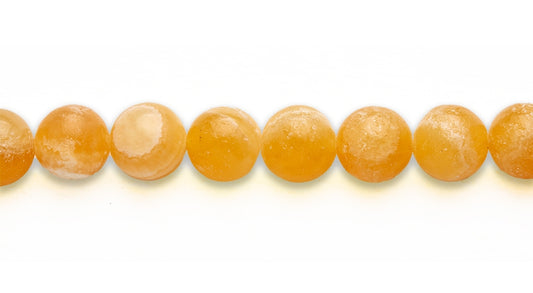 16 inch 14 M.M. Honey Jade Round Beads