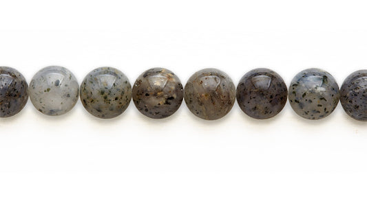 16 inch 14 M.M. Moss Quatz Round Beads