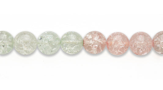 16 inch 14 M.M. Cracked Crystal Dyed Round Beads