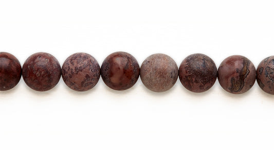 16 inch 14 M Red Picture Agate Round Beads