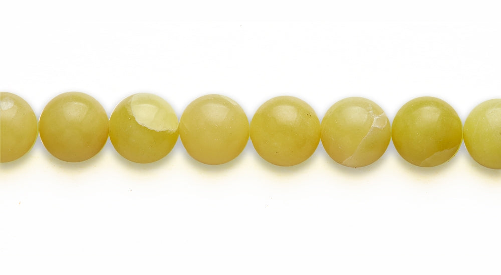 16 inch 12M.M. Olive Jade Round Beads