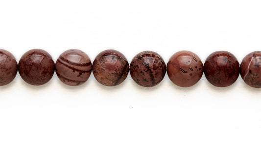 16 inch 12M.M. Red Picture Jasper Round Beads