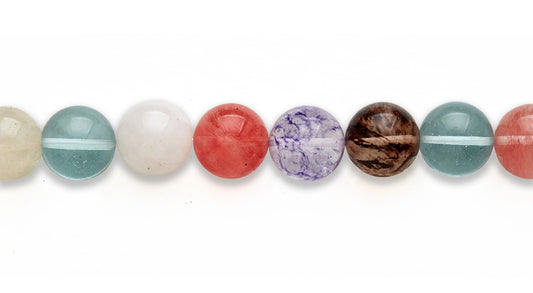16 inch 12M.M. Multi Quatz Round Beads