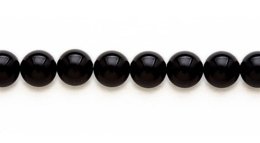 16 inch 12M.M. Black Agate Round Beads