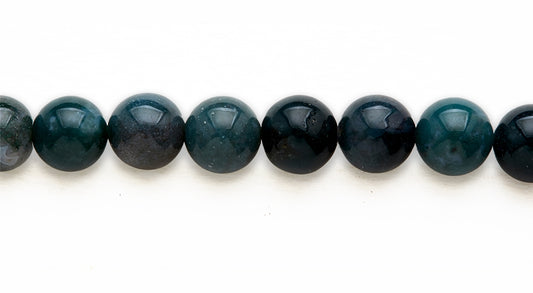 16 inch 12M.M. Moss Agate Round Beads