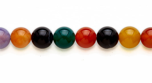 16 inch 12M.M. Multi Agate Round Beads