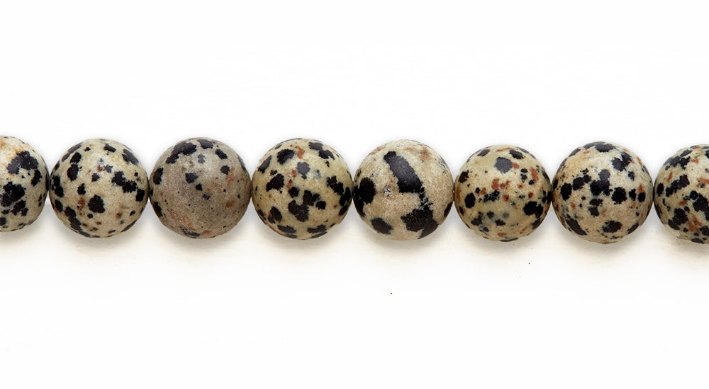 16 inch 12M.M. Dalmation Jasper Round Beads