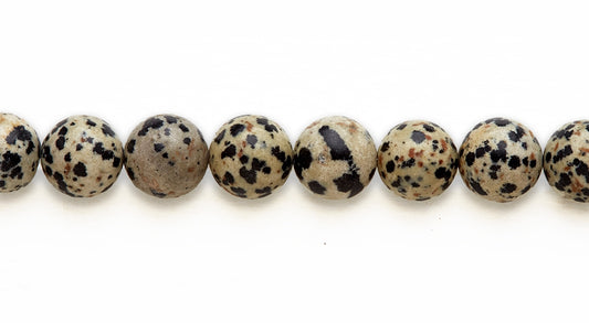 16 inch 12M.M. Dalmation Jasper Round Beads