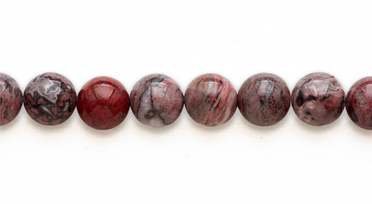16 inch 12M.M. red Laguna Lace (D) Round Beads