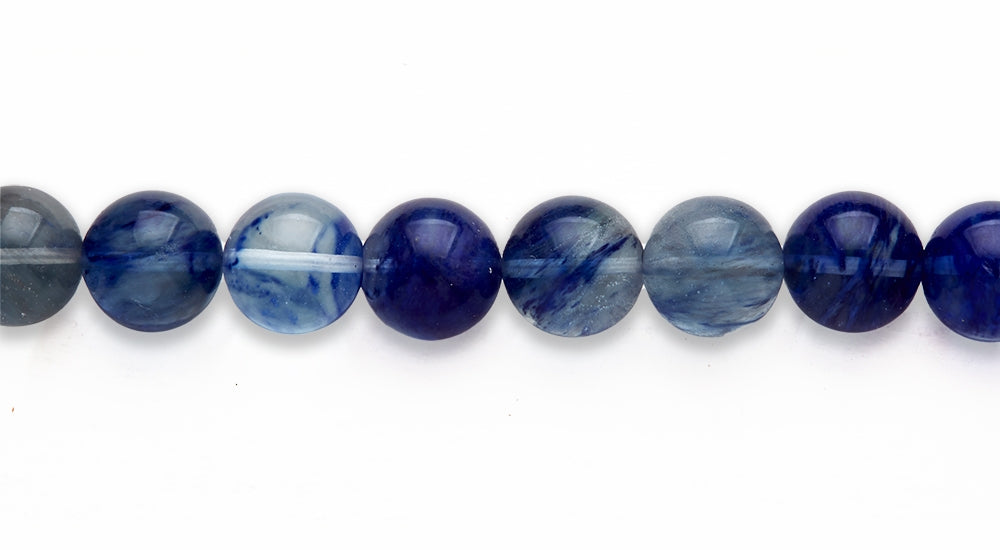 16 inch 12M.M. Blue Berry Quartz Round Beads