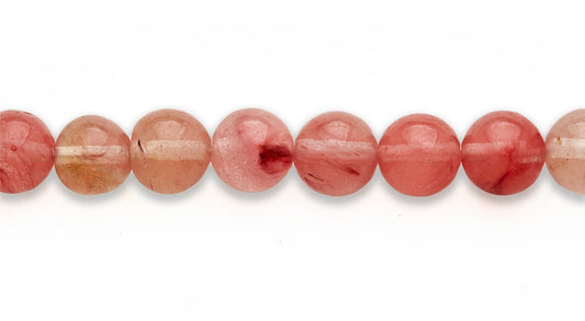 16 inch 12M.M. Cherry Quartz Round Beads