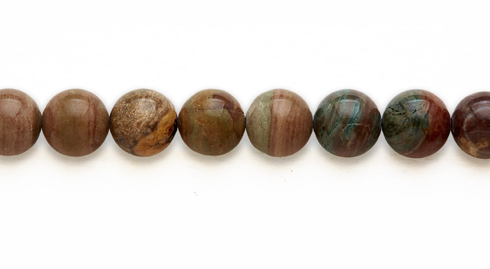 16 inch 12M.M. Chinese Picture Japser Round Beads