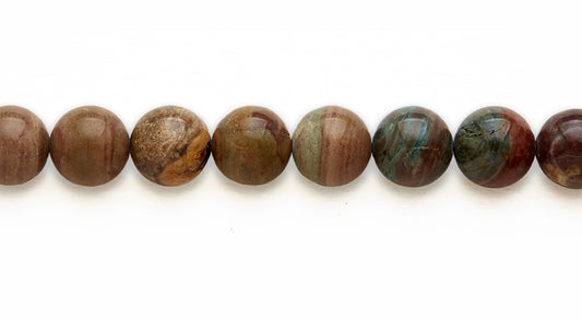 16 inch 12M.M. Chinese Picture Japser Round Beads