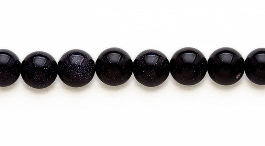 16 inch 12M.M. Blue Gold Stone Round Beads