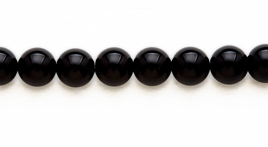 16 inch 12M.M. Black Agate Round Beads