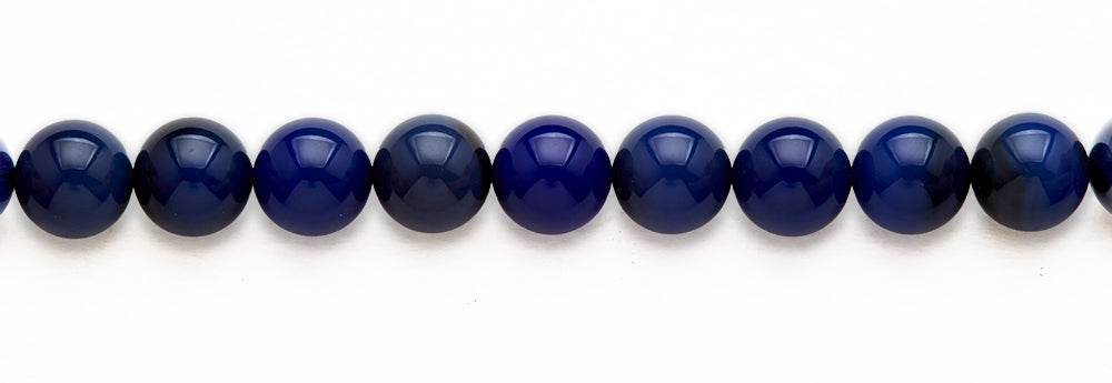 16 inch 12M.M. Blue Agate Round Beads