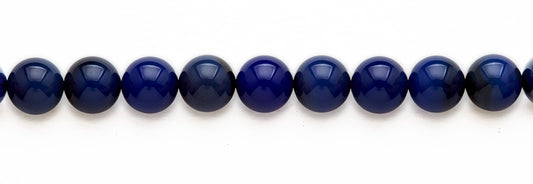 16 inch 12M.M. Blue Agate Round Beads