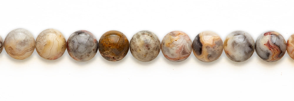 16 inch 12M.M. Crazy Lace Agate Round Beads