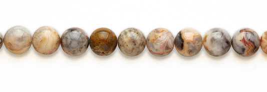 16 inch 12M.M. Crazy Lace Agate Round Beads