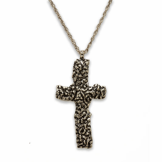 Zinc Alloy Rhodium Plated Cross Necklace