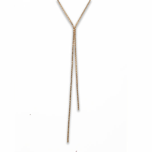 Zinc Alloy Crystal Gold Plated Square Necklace