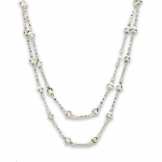 Zinc Alloy Silver Plated Heart Necklace