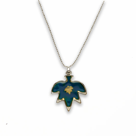 Zinc Alloy Mood Silver Plated Leaf Necklace