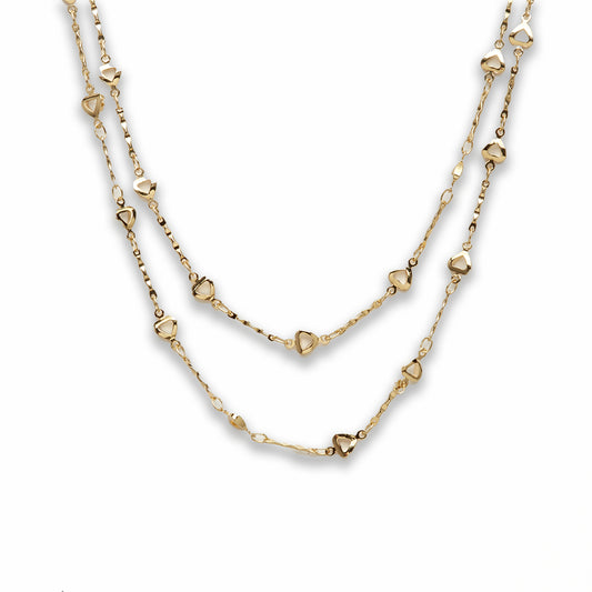 Zinc Alloy Gold Plated Heart Necklace