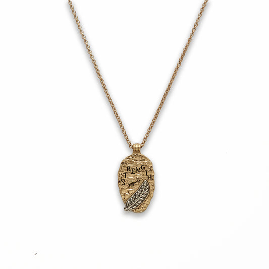 Zinc Alloy Strength Gold Plated Oval Necklace