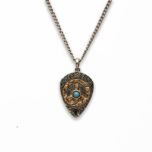 Zinc Alloy Peace Rhodium Plated Arrowhead Necklace