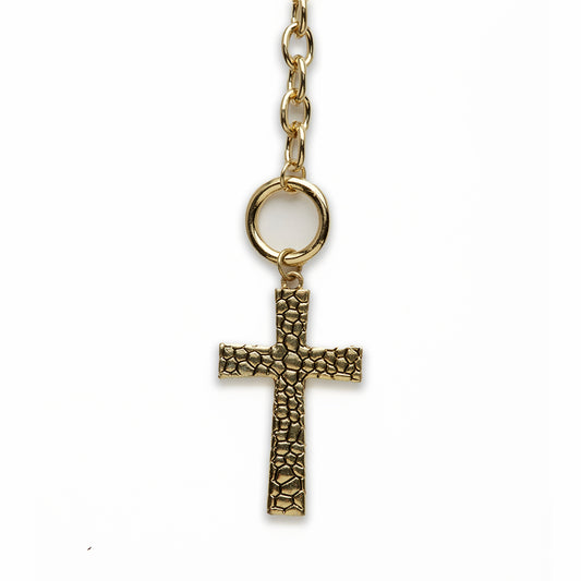 Zinc Alloy Gold Plating Cross Cross Necklace