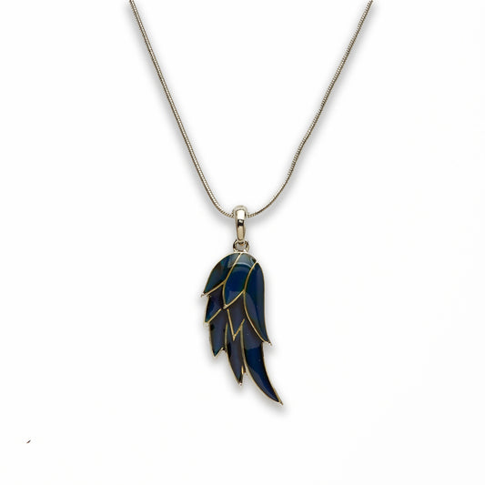 Zinc Alloy Silver Plating Mood Feather Necklace