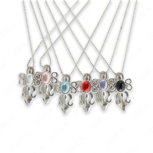 Zinc Alloy Black, Purple, Red, Pink, Clear, Blue Silver Plated Cross Flower Necklace