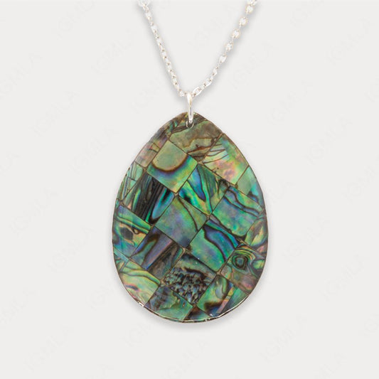 Zinc Alloy Abalone Silver Plating Drop Necklace