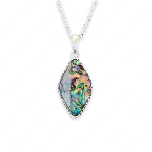 Zinc Alloy Abalone Silver Plating Marquise Necklace