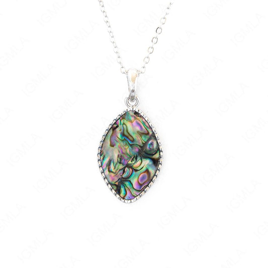 Zinc Alloy Abalone Silver Plating Diamond Necklace
