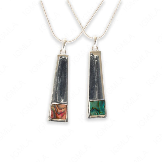 Zinc Alloy Pink, Green Pau shell Ladder Necklace