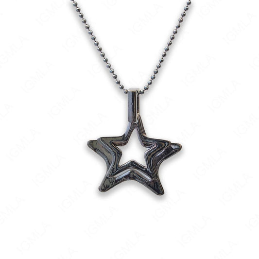 Zinc Alloy Gun Metal Plating Stars Necklace