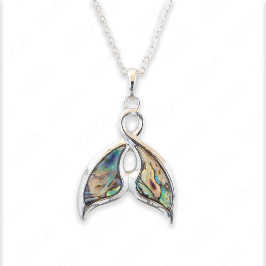 Zinc Alloy Abalone Silver Plating Tail Necklace