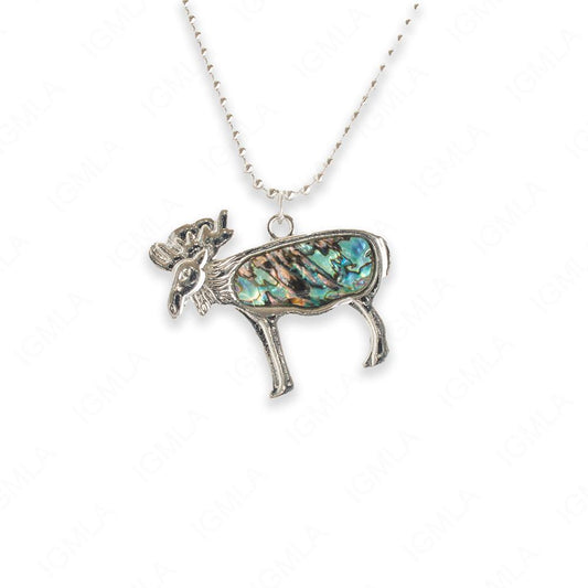 Zinc Alloy Abalone Silver Plating Moose Necklace
