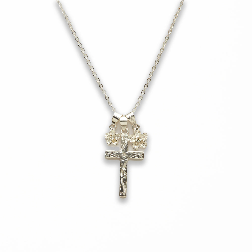 Zinc Alloy Assorted Charm Silver Plated Cross Necklace