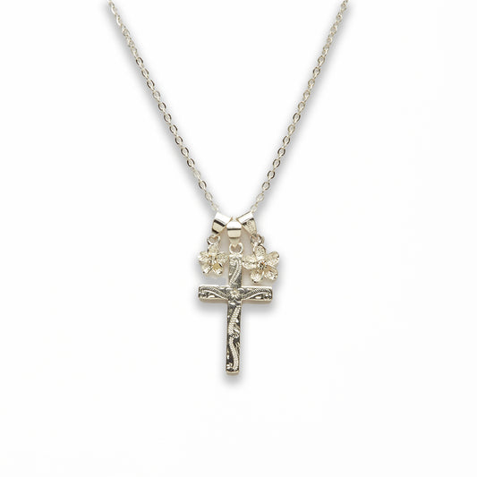 Zinc Alloy Assorted Charm Silver Plated Cross Necklace